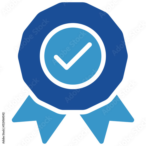 Quality  Glyph Blue Icon
