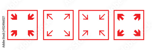 Expand arrows icon symbol collection on white background.