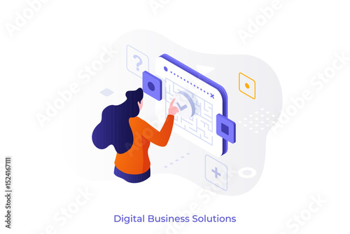 Business Isometric Vector Illustration With Characters