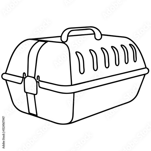 Pet carrier for small animals.  Safe pet carrier for travel and transport. Convenient pet carrier design for cats and dogs. This pet carrier graphic is perfect for pet store websites and brochures.