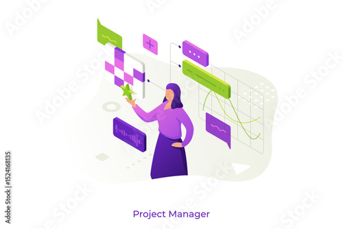 Business Isometric Vector Illustration With Characters