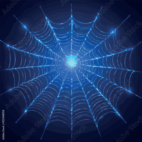 blue neon web on black background
