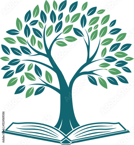 Colorful book tree illustration vector design for print and web