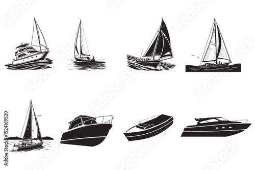 Modern Yacht and Sailing Ship Graphics Pack