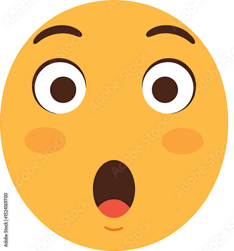 Astonished Emoticon A Vector Illustration of Surprise and Shock