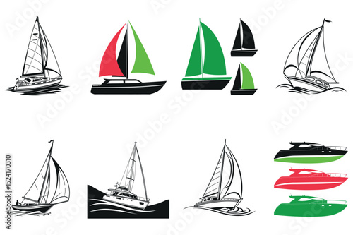 Modern Yacht and Sailing Ship Graphics Pack