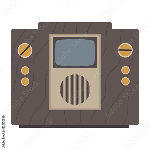 Old media, television and communication technology icons set