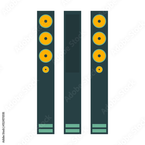 Retro technology and media icons including radios, tapes, and computers