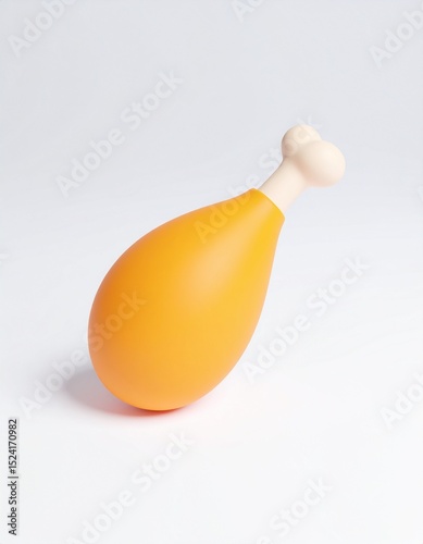  toy shaped like a chicken drumstick with a smooth surface and rounded bone ends, designed for playful or decorative use.