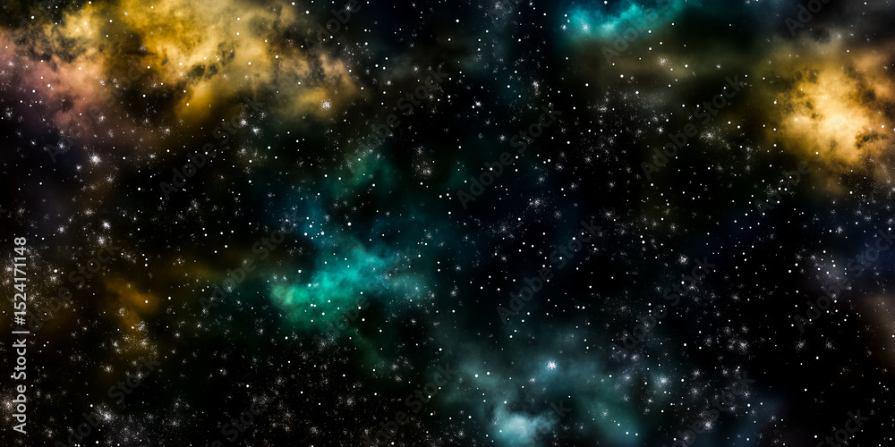 Obraz premium A mesmerizing view of the universe with vibrant colors and countless stars illuminating the cosmic scene.