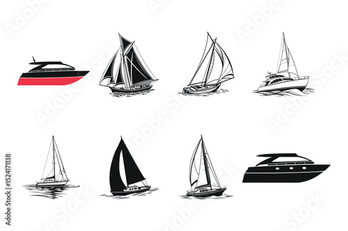 Modern Yacht and Sailing Ship Graphics Pack