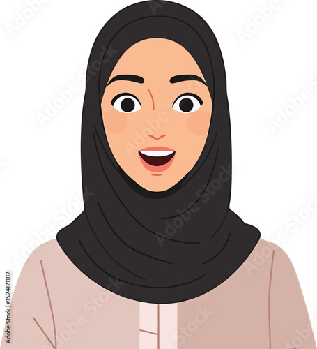 Surprised Woman in Hijab A Vector Illustration