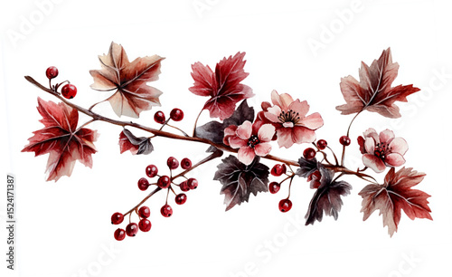 vector watercolor flower vintage generative AI