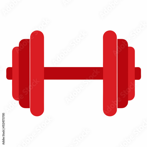 red dumbbell isolated on white