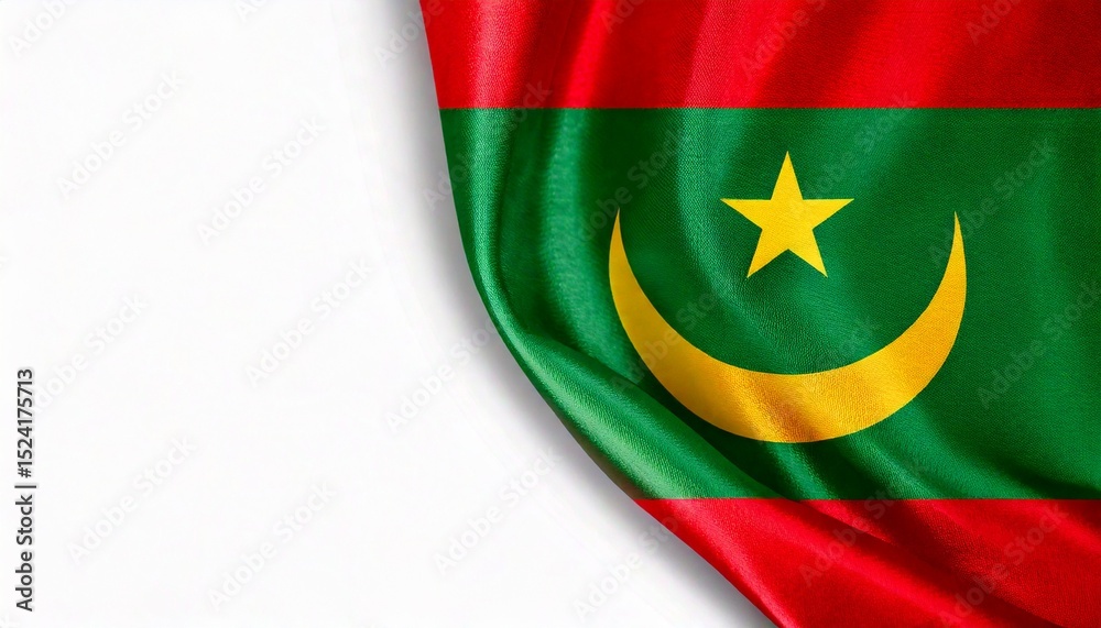 Fototapeta premium Mauritania flag on white background. copy space