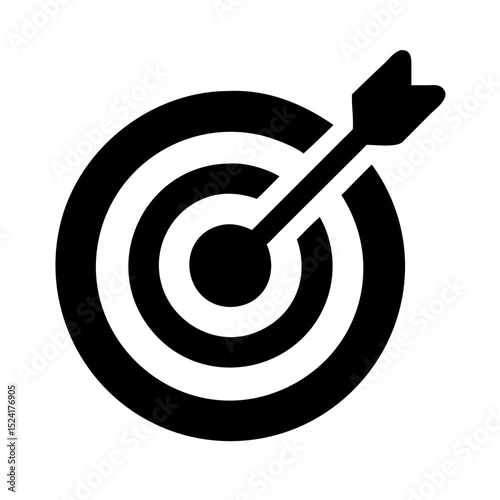 Target Icon with Arrow – Bullseye Silhouette Symbol