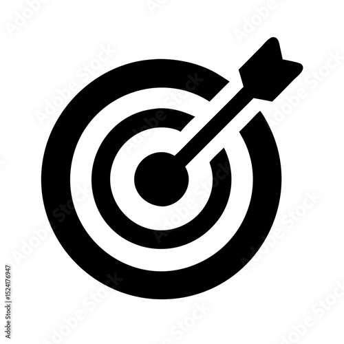 Target Icon with Arrow – Bullseye Silhouette Symbol