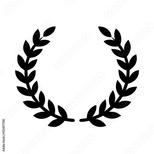 Laurel Wreath Icon – Black Silhouette