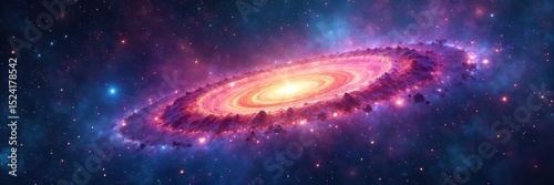 A celestial panorama depicting a swirling nebula, stars, and galaxies, symbolizing the vastness and mystery of a divinely created universe , sacred, religion