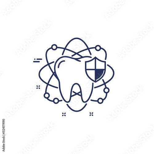Dental tooth with protective shield and atomic structure design  
