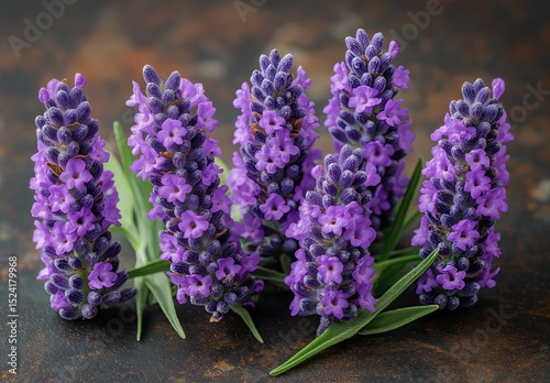 A bouquet of lavender flowers on the table.