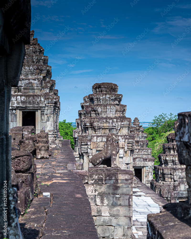 Fototapeta premium Ancient temples of the abandoned city of Angkor, near the city of Siem Reap, Cambodia