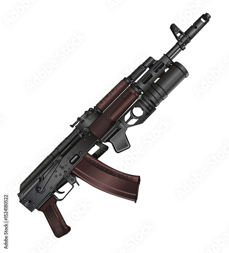 assault rifle with grenade launcher illustration