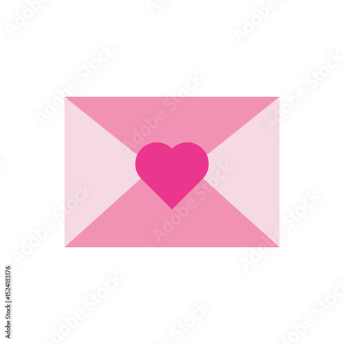 Romantic envelope with heart icon vector. Envelope icon with heart symbol, perfect for love letters or Valentine's messages.