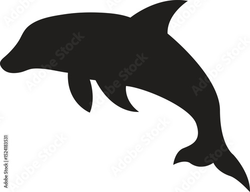 Majestic Dolphin Silhouette Leaping Aquatic Mammal Vector Illustration