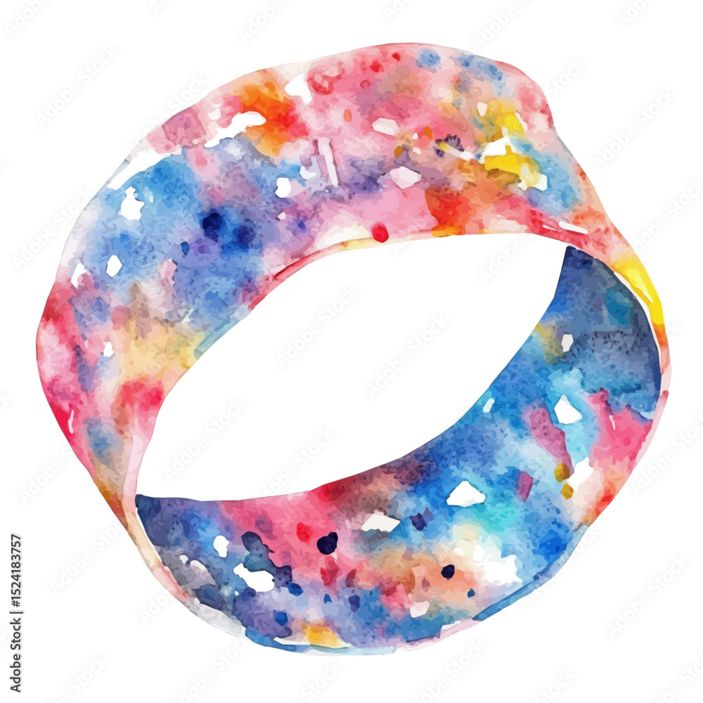 Wristband, watercolor illustration vector, high quality, isolated on a white background.