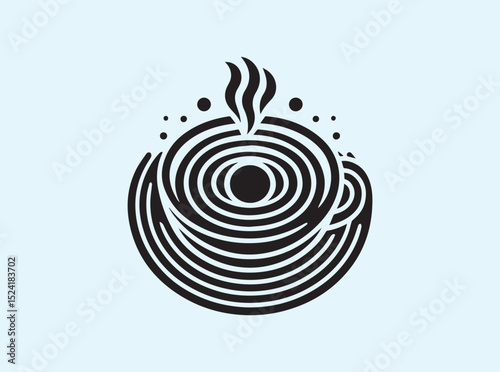 Silhouette of a Round Saucer, Solid Black 