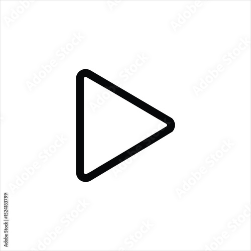 Play Button Media Control Line Icon Vector