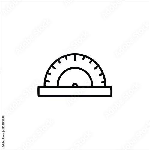 Protractor Angle Measure Line Icon Vector