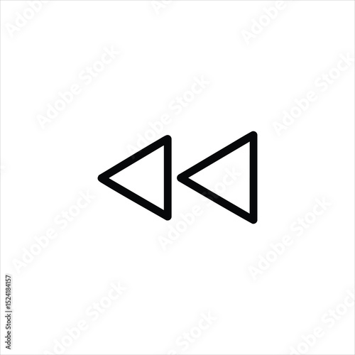 Rewind Media Control Button Line Icon Vector