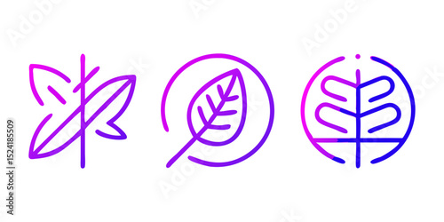 Elegant Botanical Leaf Icons Nature Inspired Design Elements for Branding and Logos
