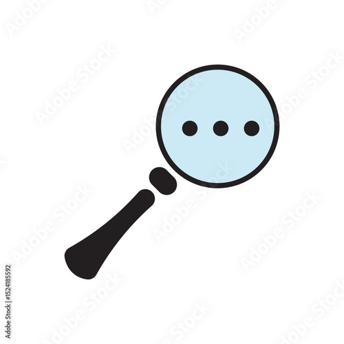 Message search icon vector. Magnifying glass over chat bubble for communication search