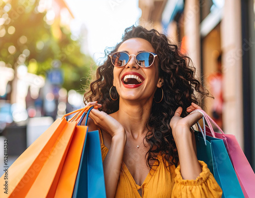 sale、セール、バーゲン、買い物、ショッピング、楽しい、笑う、買い物袋、ショップバック、抱える