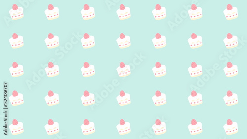 いちごのぷっくりミニショートケーキパターン⭐︎