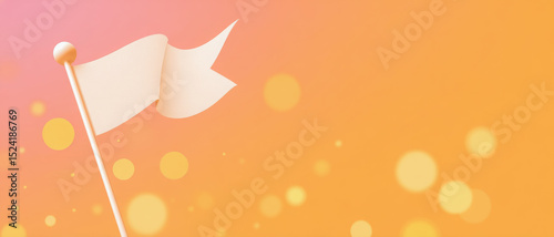 acceptance white flag orange background.