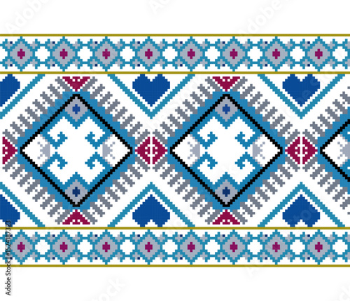 Cross Stitch Embroidery  Detailed vector design