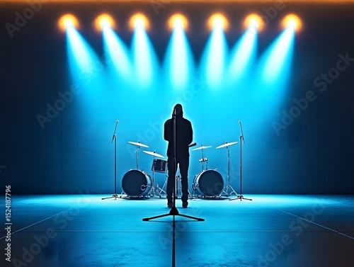 A singer captivating the audience on stage with vibrant lights and an electric atmosphere, showcasing the art of performance.