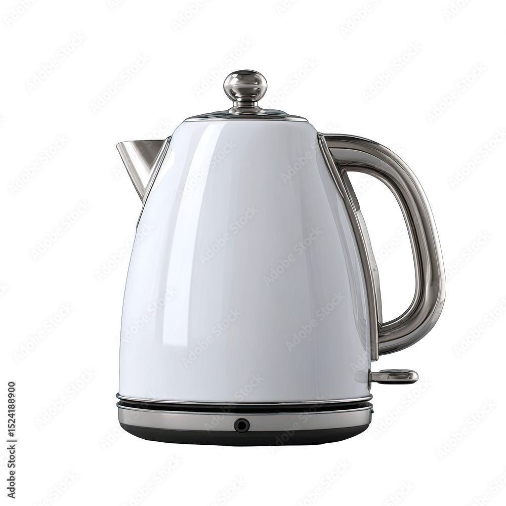 Fototapeta premium White electric kettle with stainless steel accents (2)
