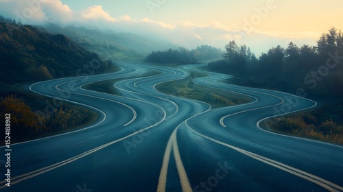 A picturesque road diverging into multiple paths, representing the myriad of choices we face in life.