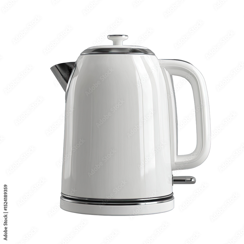 Fototapeta premium White electric kettle, sleek design