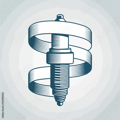 Spiral Screw and Ribbon Logo
