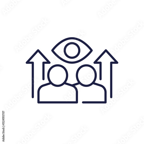 growing audience icon in line design