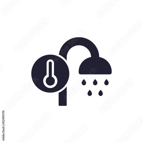 hot shower icon on white