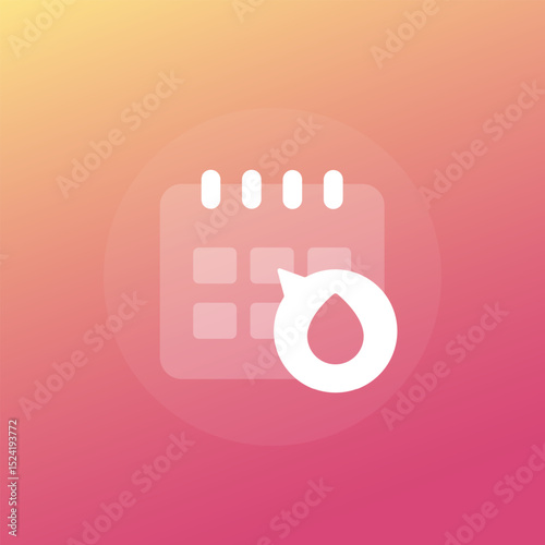 Menstruation calendar, period icon, transparent design