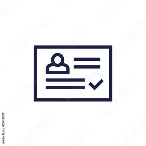 verify ID icon on white, identity verification
