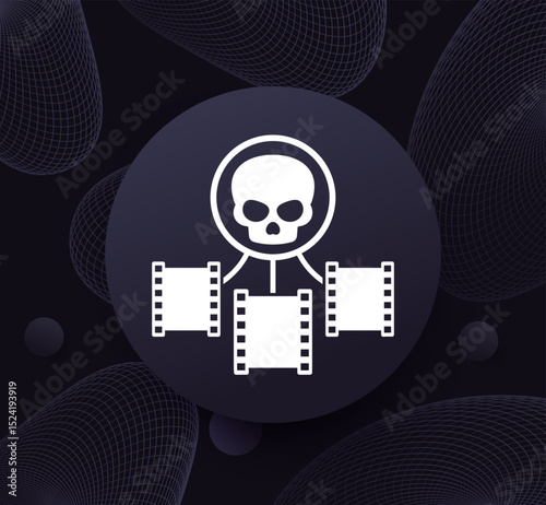 video piracy icon, illegal copying of video content